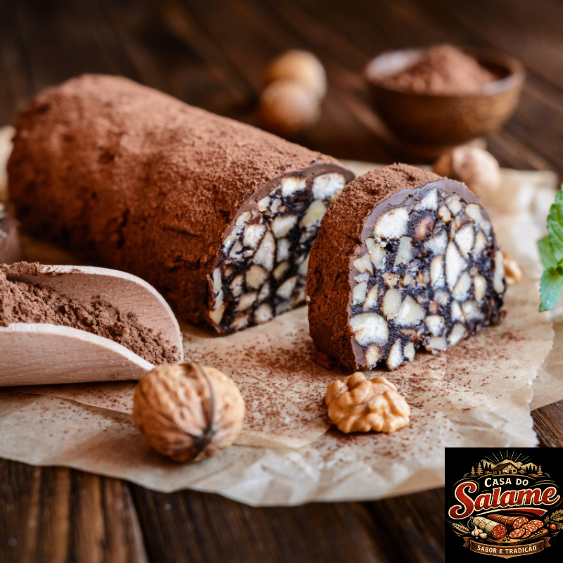 SALAME DE CHOCOLATE COM NOZES
